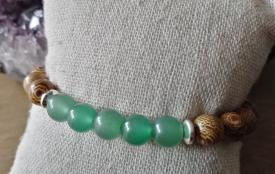 Bracelet Aventurine AA et bois wengé - 8mm