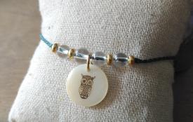 bracelet CRISTAL DE ROCHE ET HIBOU