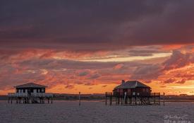 Photo nuage de rose aux cabanes