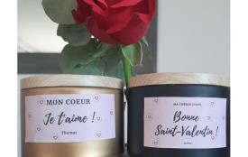 BOUGIE SAINT VALENTIN PERSONNALISÉE Noir