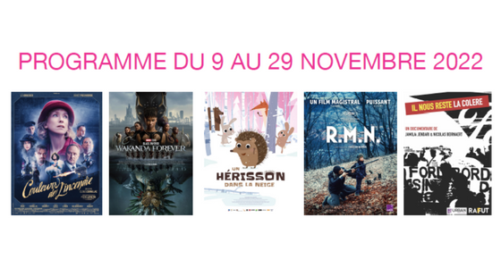 Programme cinéma 7ème art à salles du 09 novembre au 29 novembre 2022